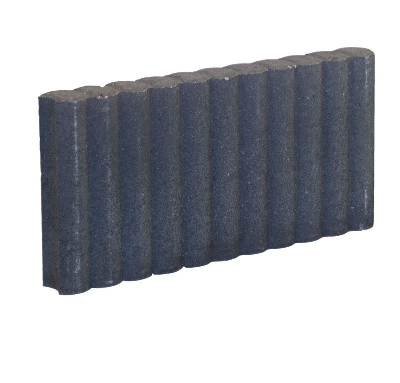 Palissadeband Zwart 6x25x50cm rond